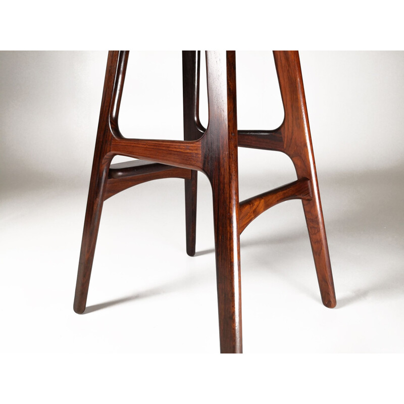 Suite of 4 vintage O.D 61 stools for Oddense Maskinsnedkeri A-S in rosewood and leather