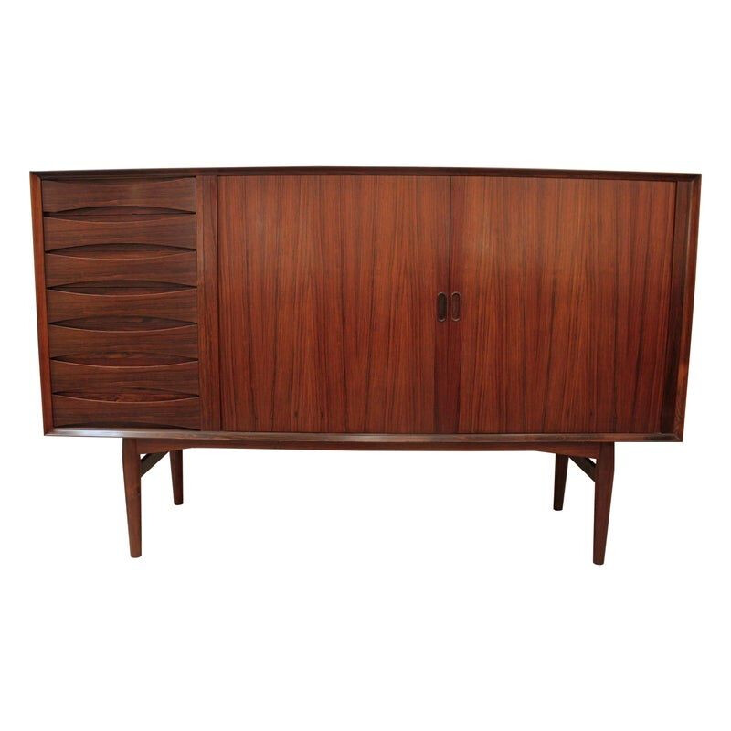 Scandinavian vintage sideboard for Sibast in Rio rosewood 1960 rosewood