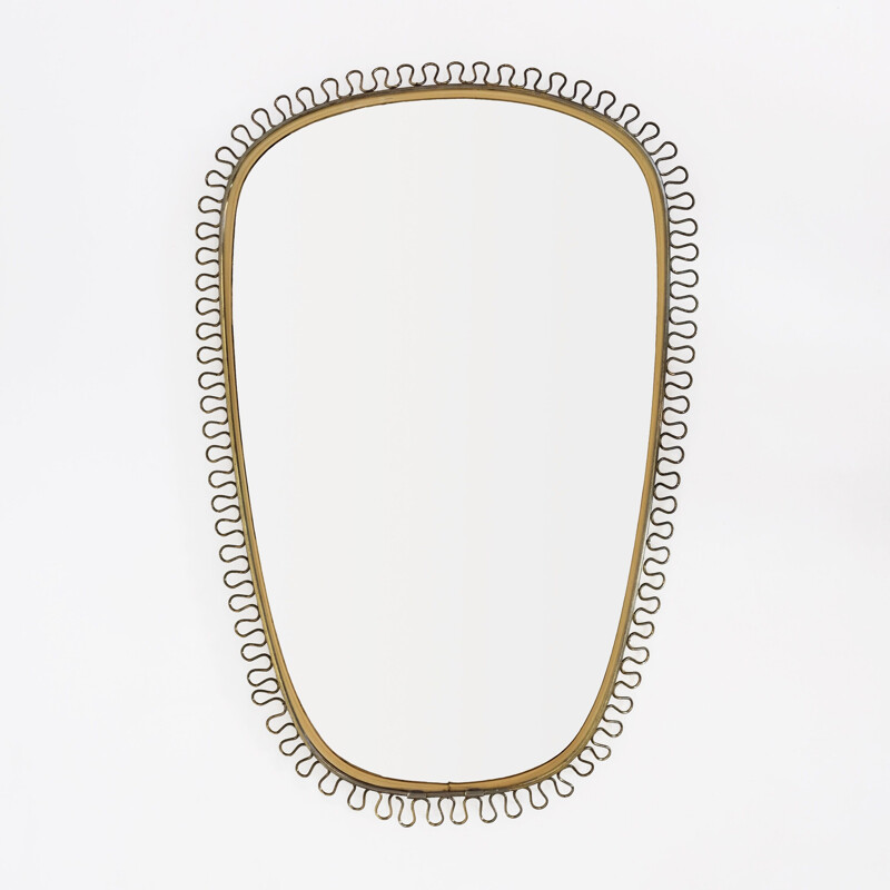 German vintage mirror in gold metal 1960