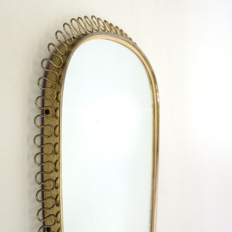 German vintage mirror in gold metal 1960