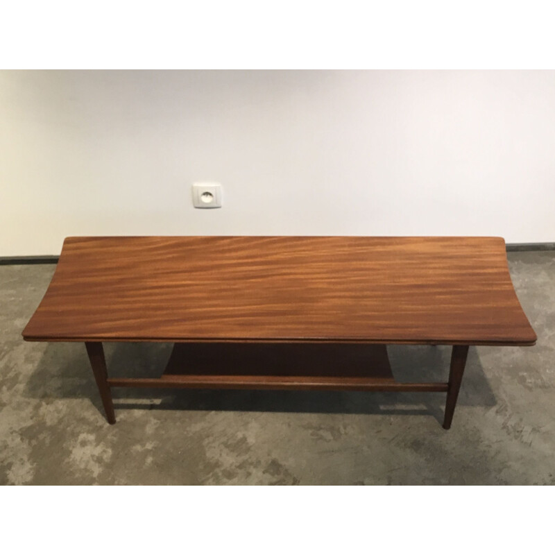 Table basse vintage danoise rectangulaire en teck 1960