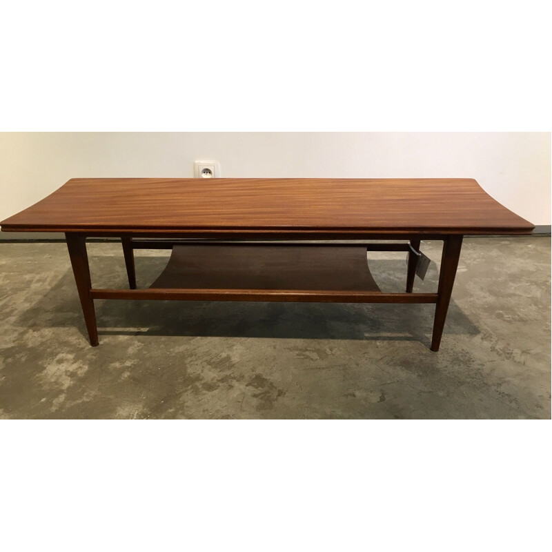 Vintage danish rectangular coffee table in teakwood 1960