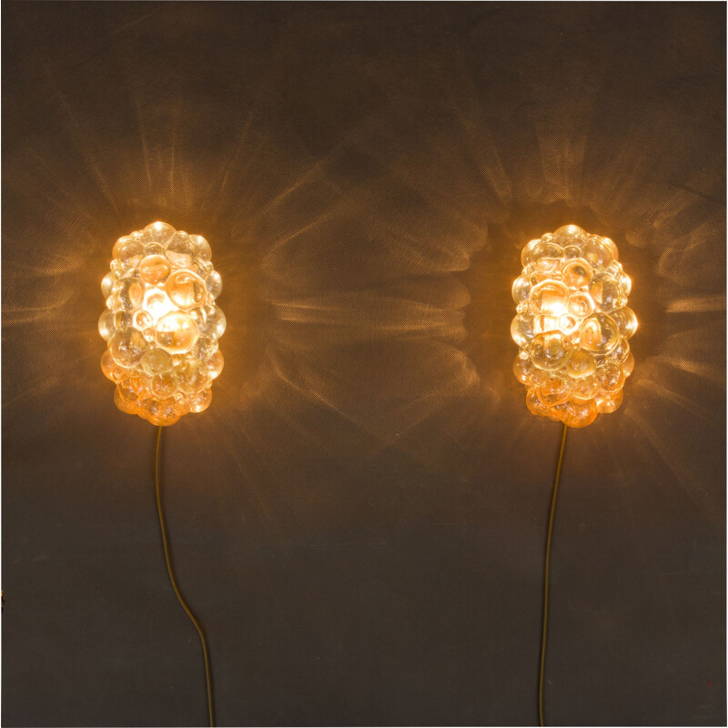 Vintage bubble glass wall lamp by Helena Tynell for Limburg, 1960