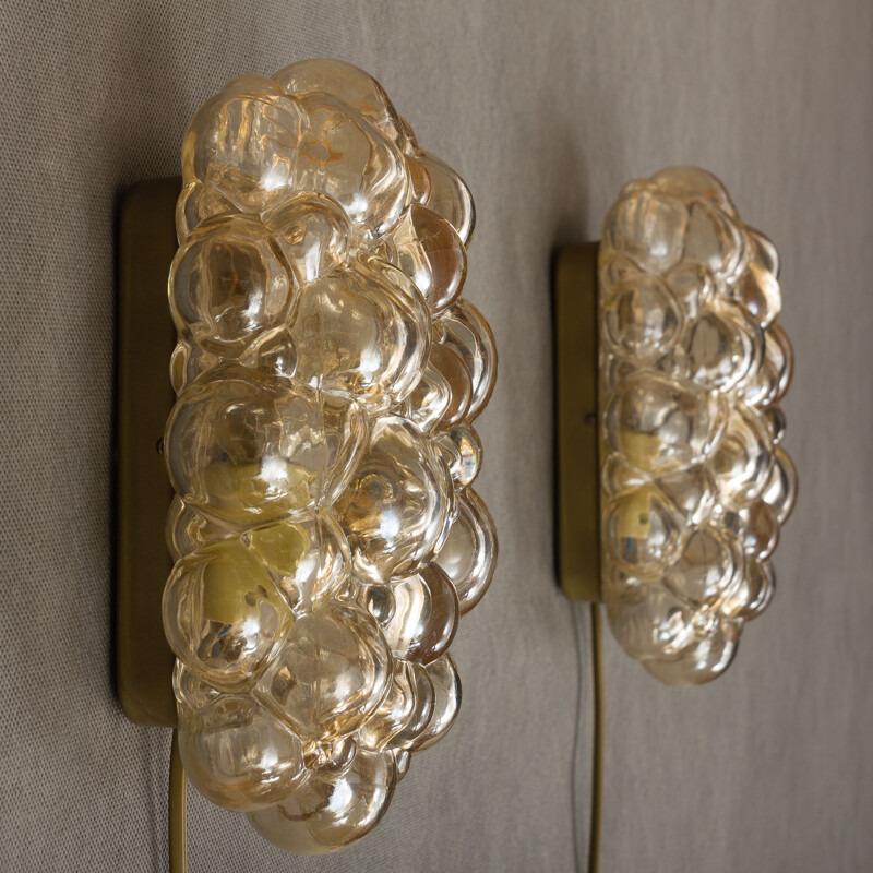 Vintage bubble glass wall lamp by Helena Tynell for Limburg, 1960