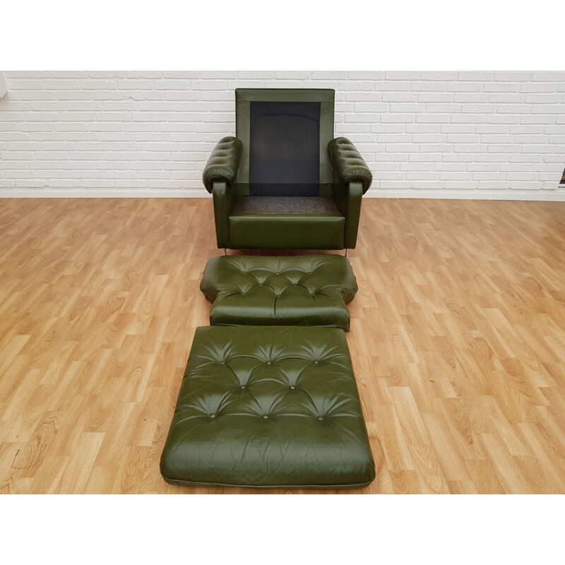 Vintage Danish lounge chair in leather form the 70s