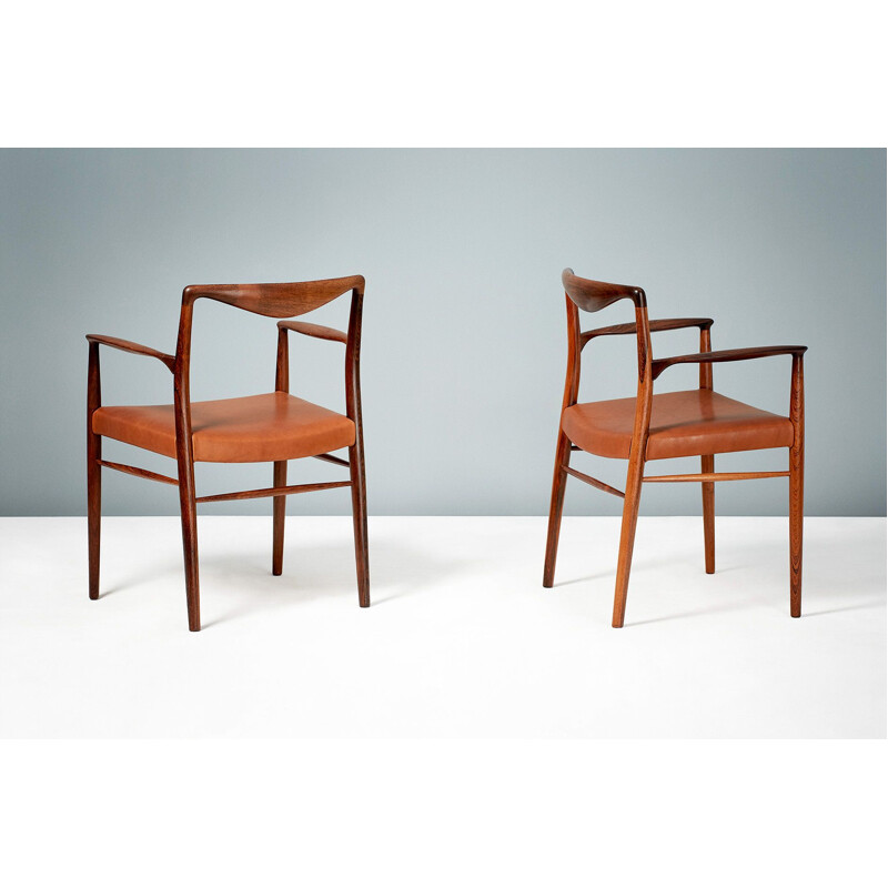 Pair of vintage Kai Lyngfeldt-Larsen rosewood armchairs