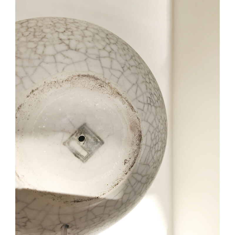 Vintage Primavera cracked ivory ceramic lamp