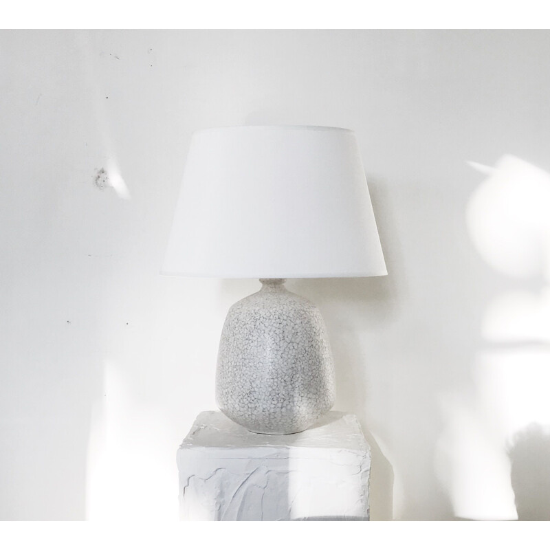 Lampe vintage céramique ivoire craquelée de Primavera