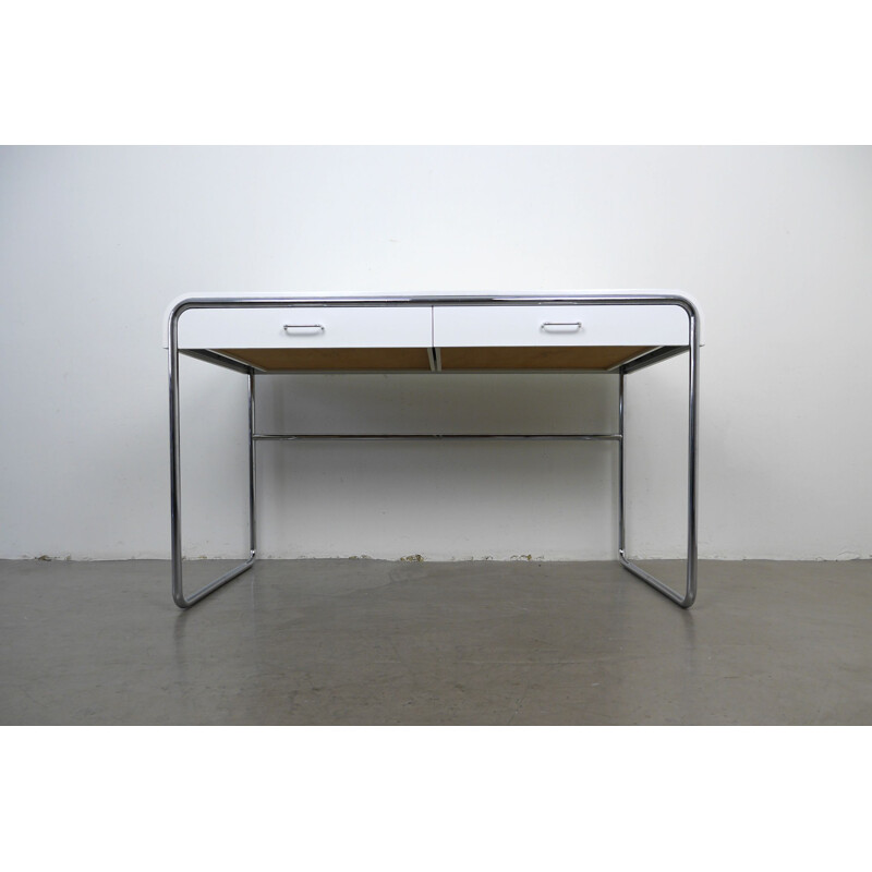 Vintage chrome plated white desk from Läsko 1970s