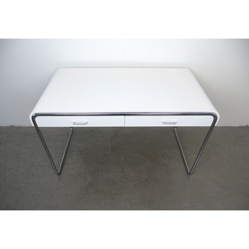 Vintage chrome plated white desk from Läsko 1970s