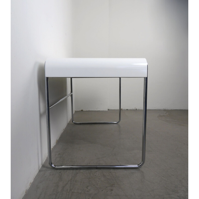 Vintage chrome plated white desk from Läsko 1970s