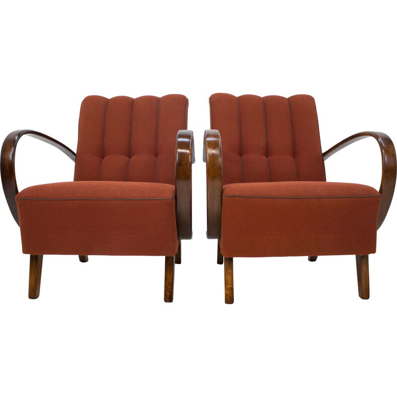 Set of 2 vintage armchairs by Jindrich Halabala, 1940s