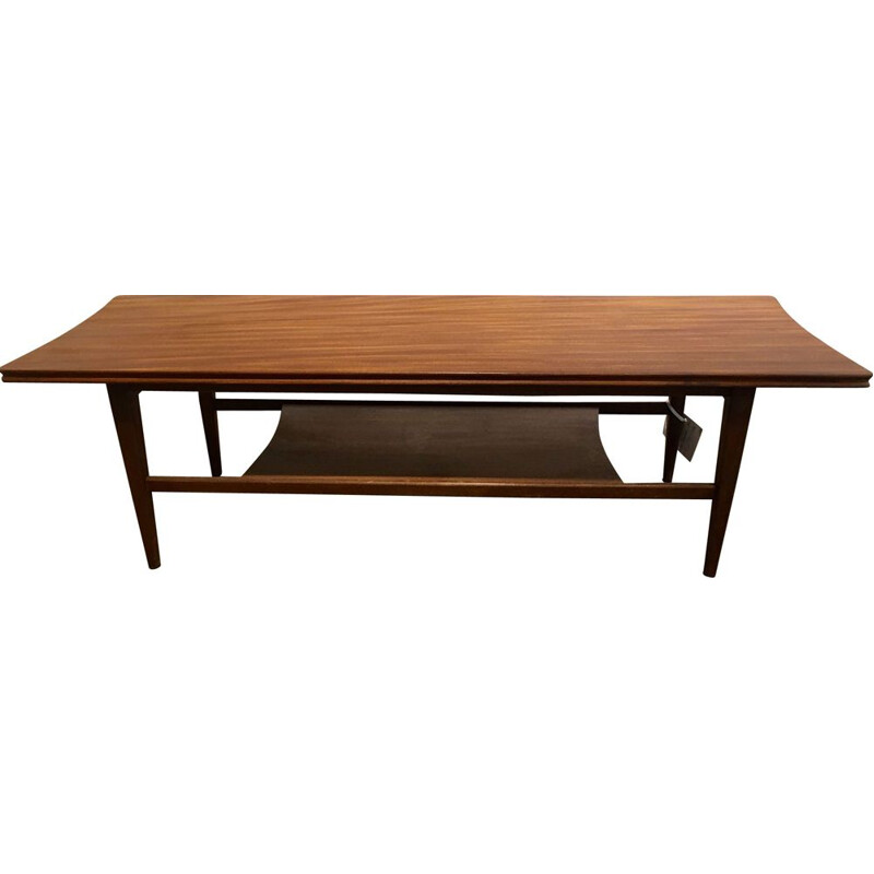 Vintage danish rectangular coffee table in teakwood 1960