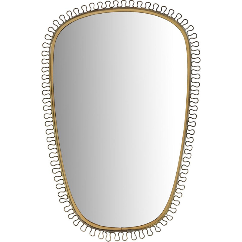 German vintage mirror in gold metal 1960