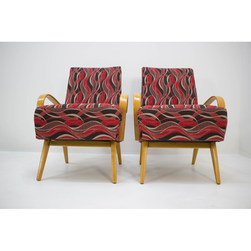 Pair of vintage armchairs by Jaroslav Smidek for Ton, Czechoslovakia 1958