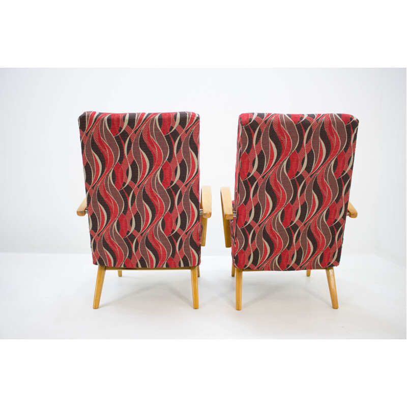 Pair of vintage armchairs by Jaroslav Smidek for Ton, Czechoslovakia 1958