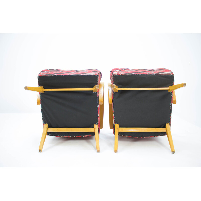 Pair of vintage armchairs by Jaroslav Smidek for Ton, Czechoslovakia 1958