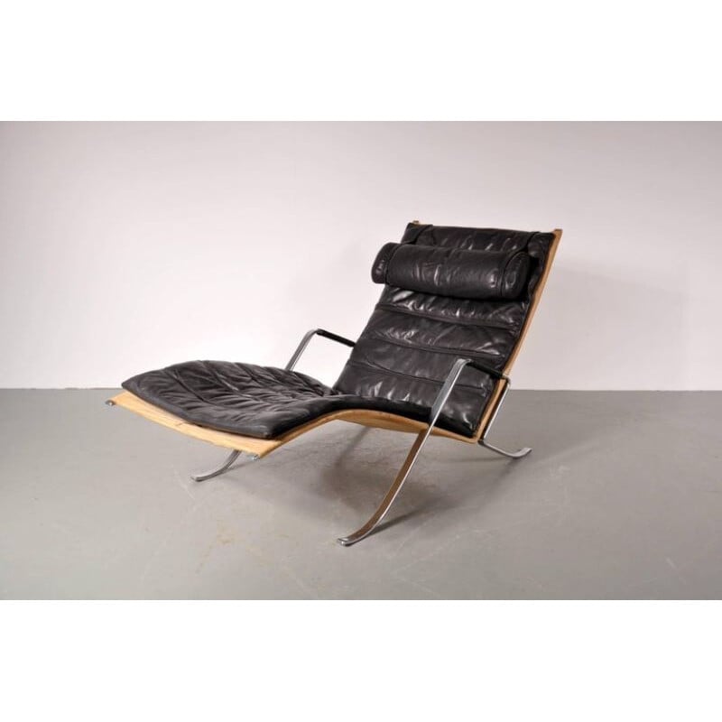 Fauteuil lounge vintage Grasshopper première édition par Fabricius et Kastholm pour Kill International Danemark 1967