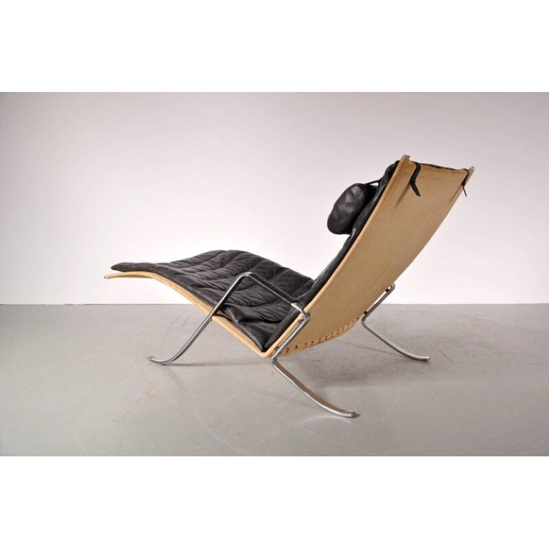 Fauteuil lounge vintage Grasshopper première édition par Fabricius et Kastholm pour Kill International Danemark 1967