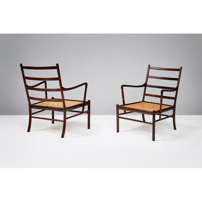 Pair of vintage Colonial chairs PJ-149 in rosewood by Ole Wanscher for Poul Jeppesen 1949