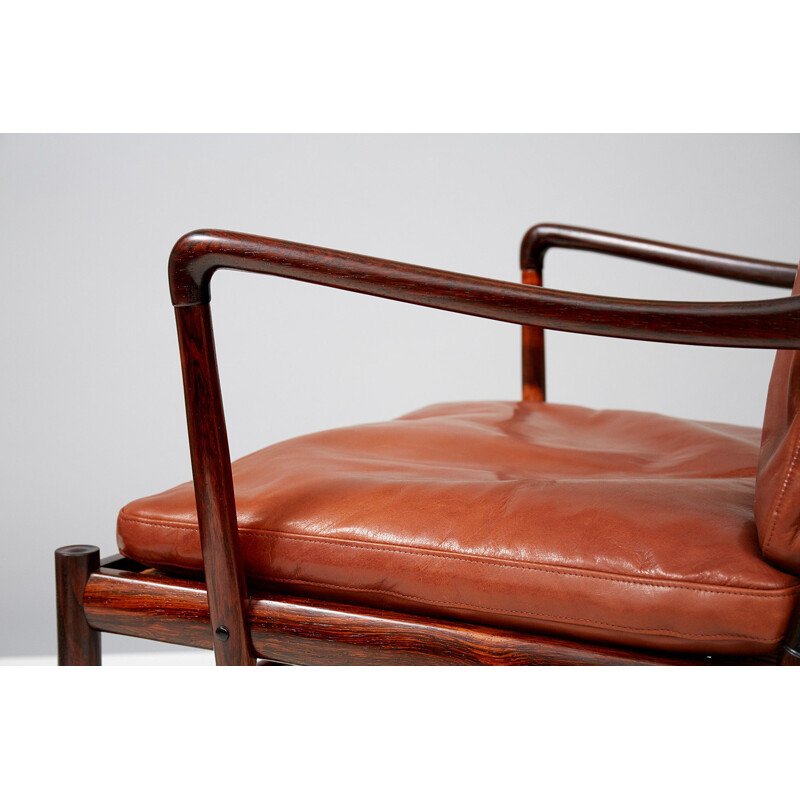 Paire de fauteuils Coloniaux vintage PJ-149 en palissandre par Ole Wanscher pour Poul Jeppesen 1949