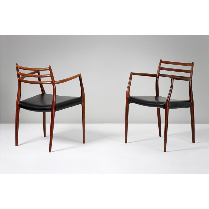 Pair of vintage armchairs Model 62 in rosewood by Niels Moller for J.L. Moller Mobelfabrik 1962