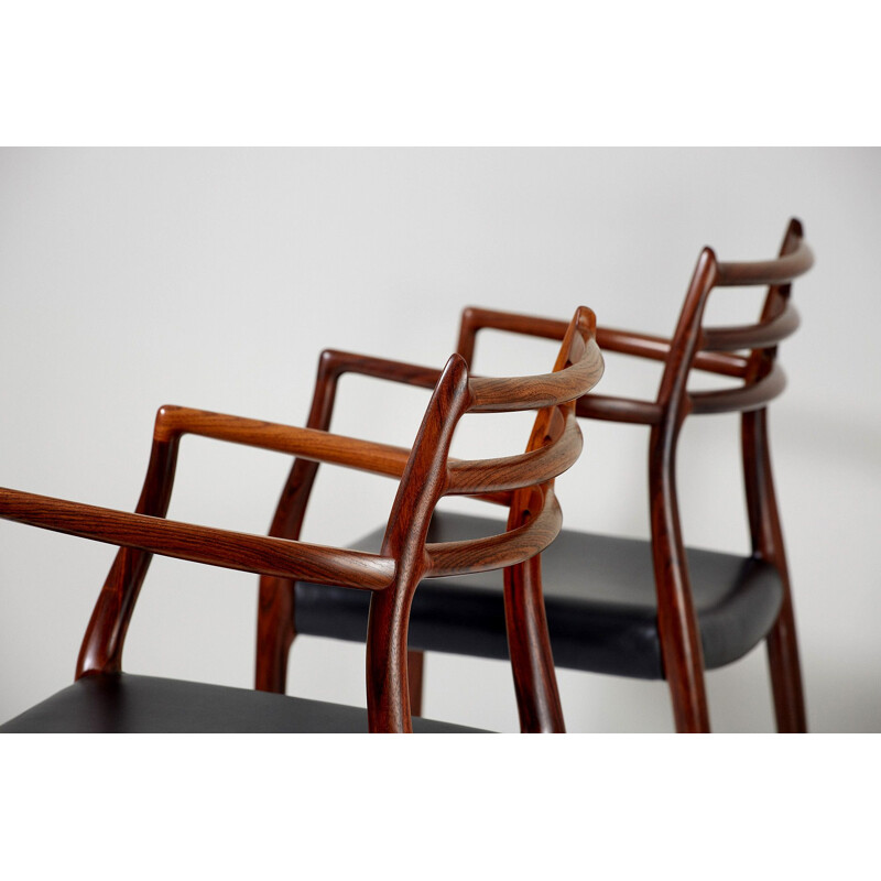 Pair of vintage armchairs Model 62 in rosewood by Niels Moller for J.L. Moller Mobelfabrik 1962