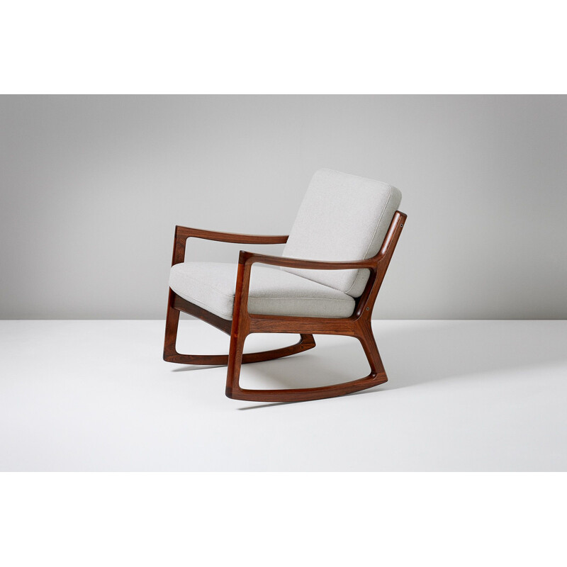 Vintage rocking chair Senator in rosewood by Ole Wanscher for France & Son 1960s