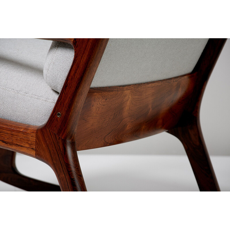 Vintage rocking chair Senator in rosewood by Ole Wanscher for France & Son 1960s