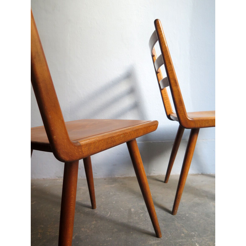 Vintage set of 4 dining chairs 1950