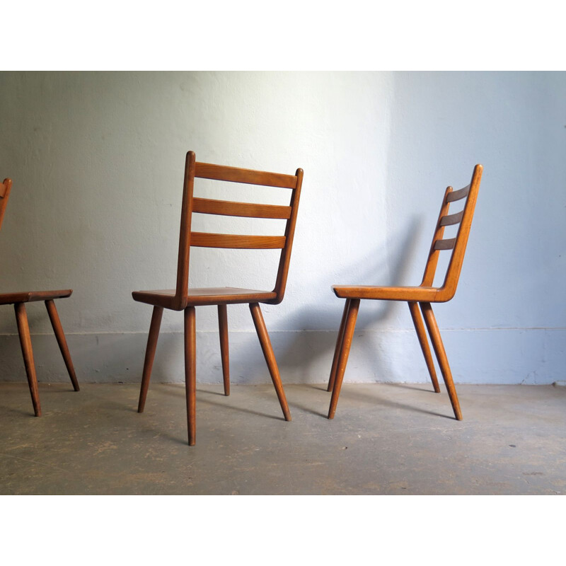 Vintage set of 4 dining chairs 1950