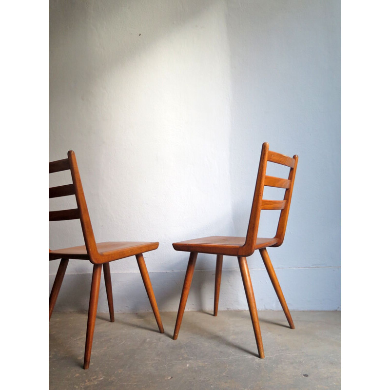 Vintage set of 4 dining chairs 1950