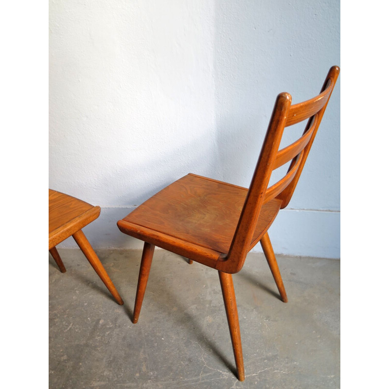 Ensemble de 4 chaises vintage 1950