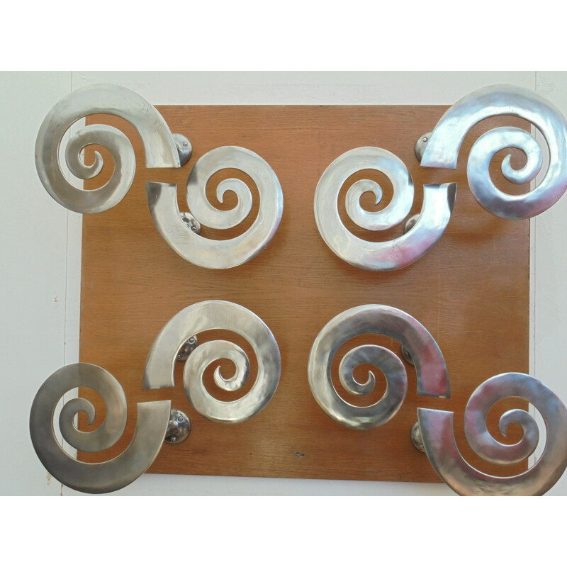 8 vintage metal wall decoration from the 70s