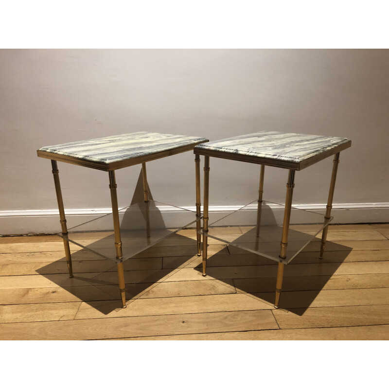 Pair of vintage neo classic side tables, 1950