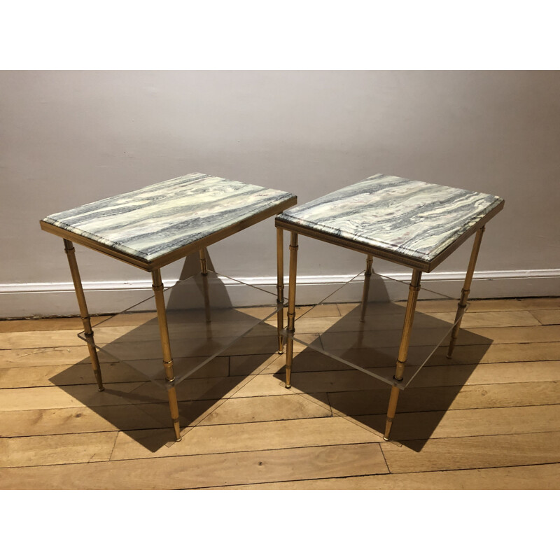 Pair of vintage neo classic side tables, 1950
