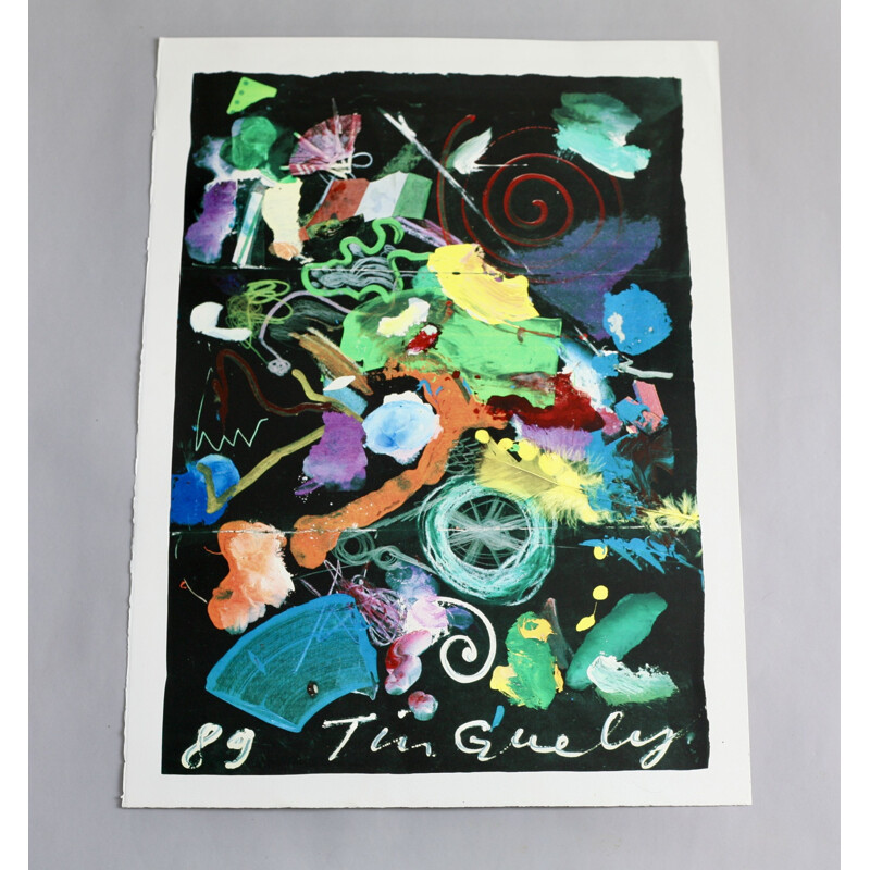 Vintage silkscreen by Jean Tinguely, France 1989