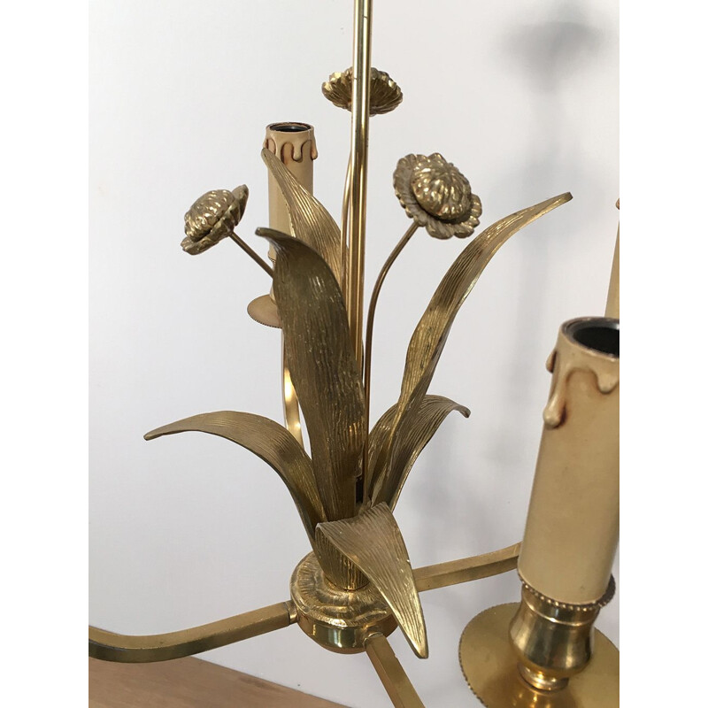 Vintage brass flower chandelier, 1970