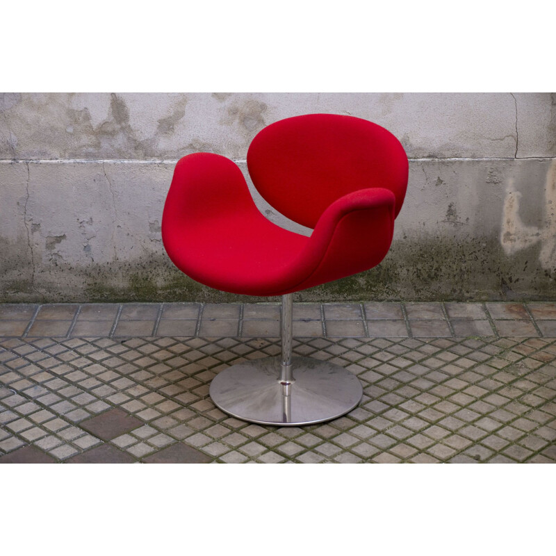Vintage Pierre Paulin's little red tulip chair for ARTIFORT