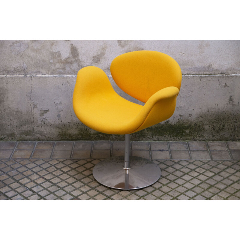 Vintage Pierre Paulin's orange armchair for ARTIFORT