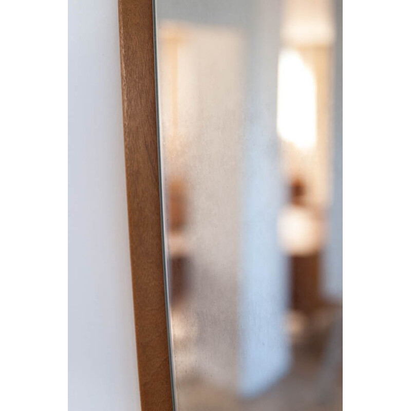 Vintage mirror asymmetrical in teak Scandinavian 1960s