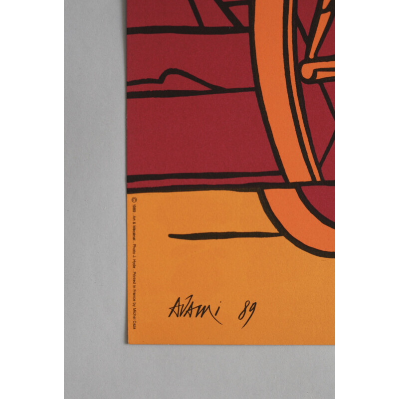 Cartel serigrafiado vintage de Valério Adami para Michel Caza, 1989