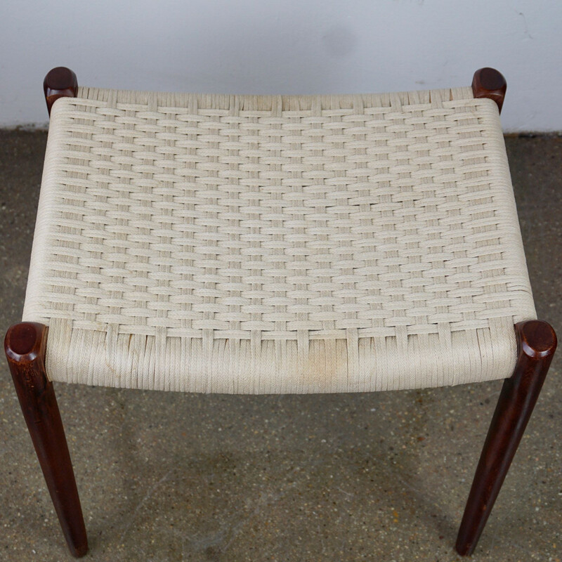 Vintage-Hocker aus Palisanderholz Modell 80A von N. O. Möller, Dänemark 1960