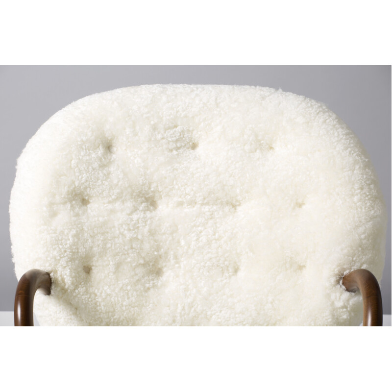 Vintage Clam armchair Sheepskin by Philip Arctander 1944 