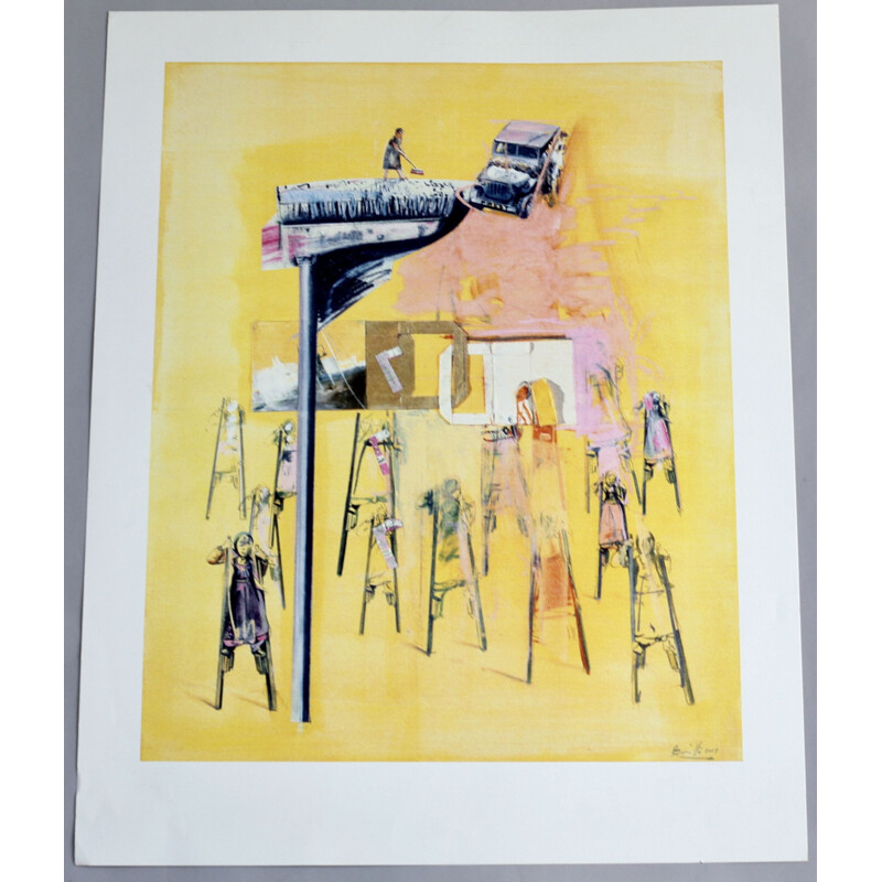 Vintage silkscreen by Christian Bouillé, 2001