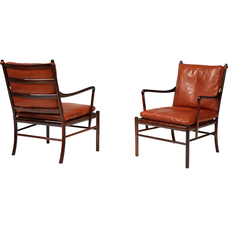 Pair of vintage Colonial chairs PJ-149 in rosewood by Ole Wanscher for Poul Jeppesen 1949