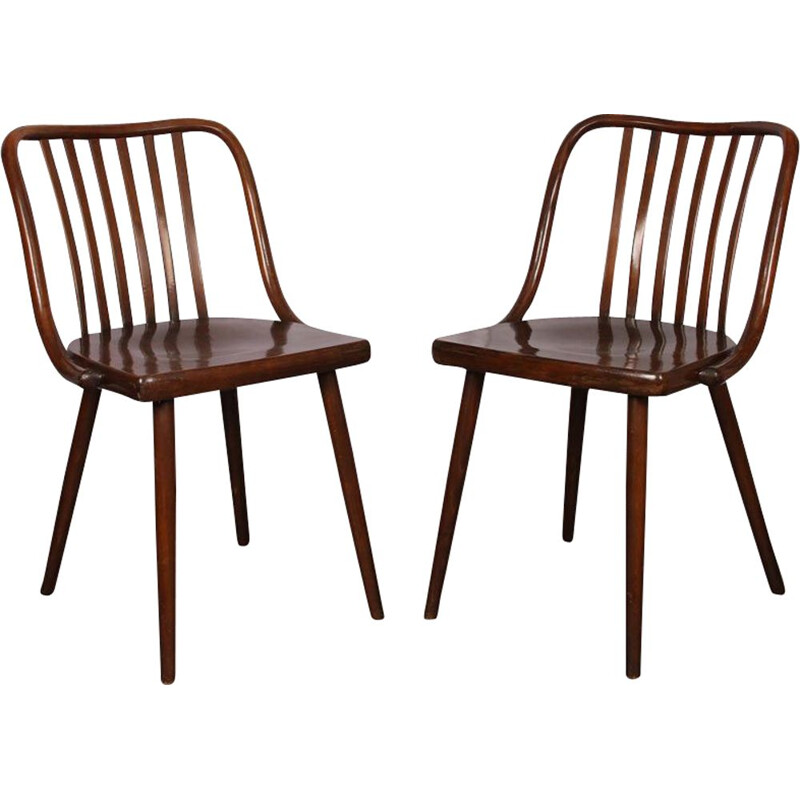 Pair of vintage chairs by Ton 1960 