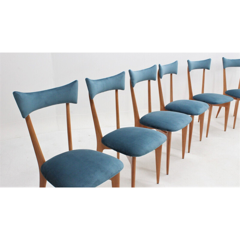 Set of 8 dining chairs by Ico Parisi,1950