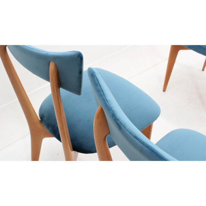 Set of 8 dining chairs by Ico Parisi,1950