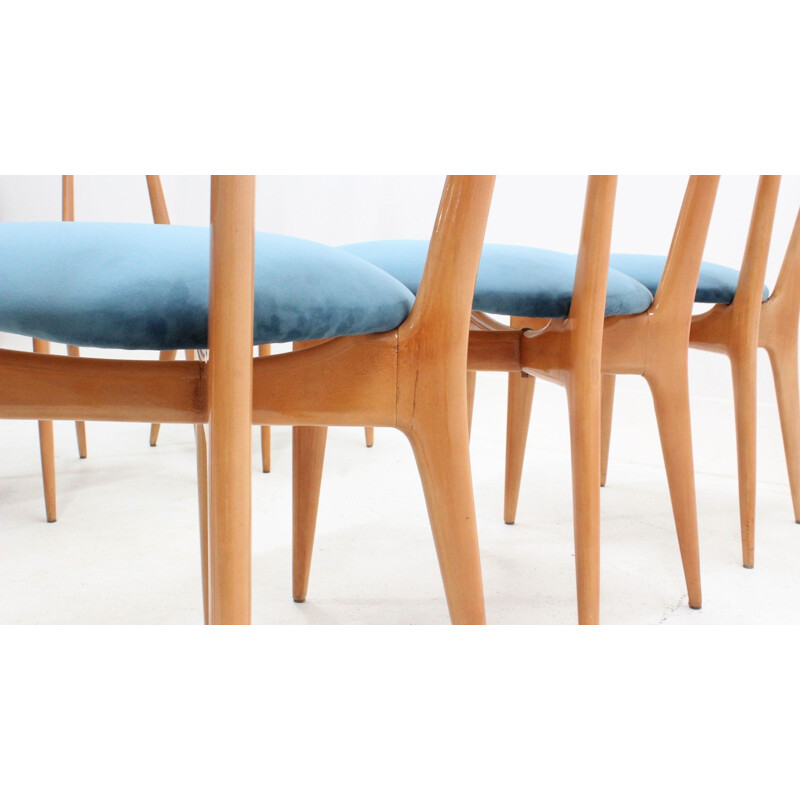 Set of 8 dining chairs by Ico Parisi,1950